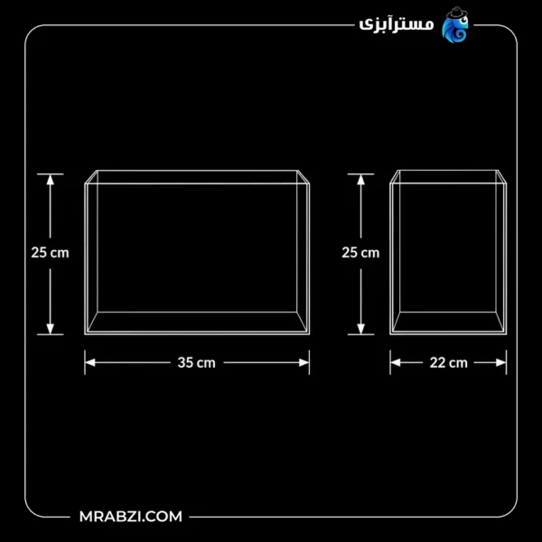 قیمت و خرید آکواریوم جلو خم مدل L36 حجم 20 لیتر (22*35 ارتفاع 25)