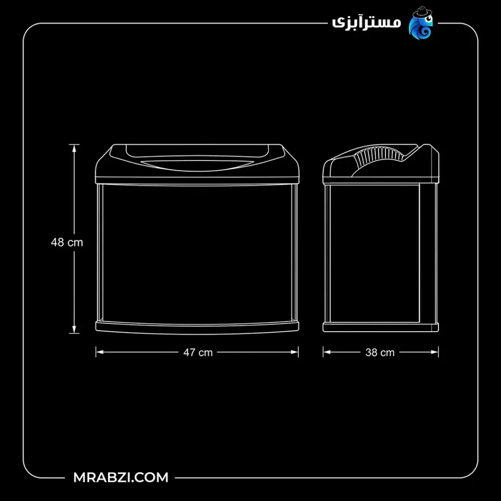 قیمت و خرید آکواریوم دلسا مدل L-470Bبدون پایه