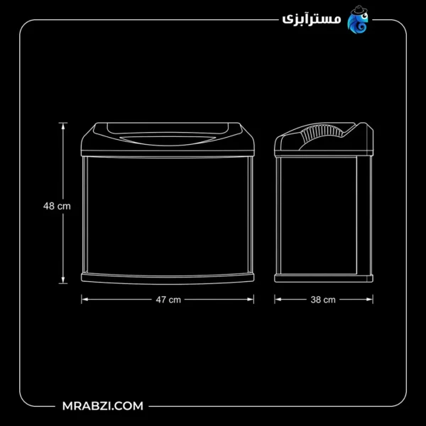 قیمت و خرید آکواریوم دلسا مدل L-470Bبدون پایه