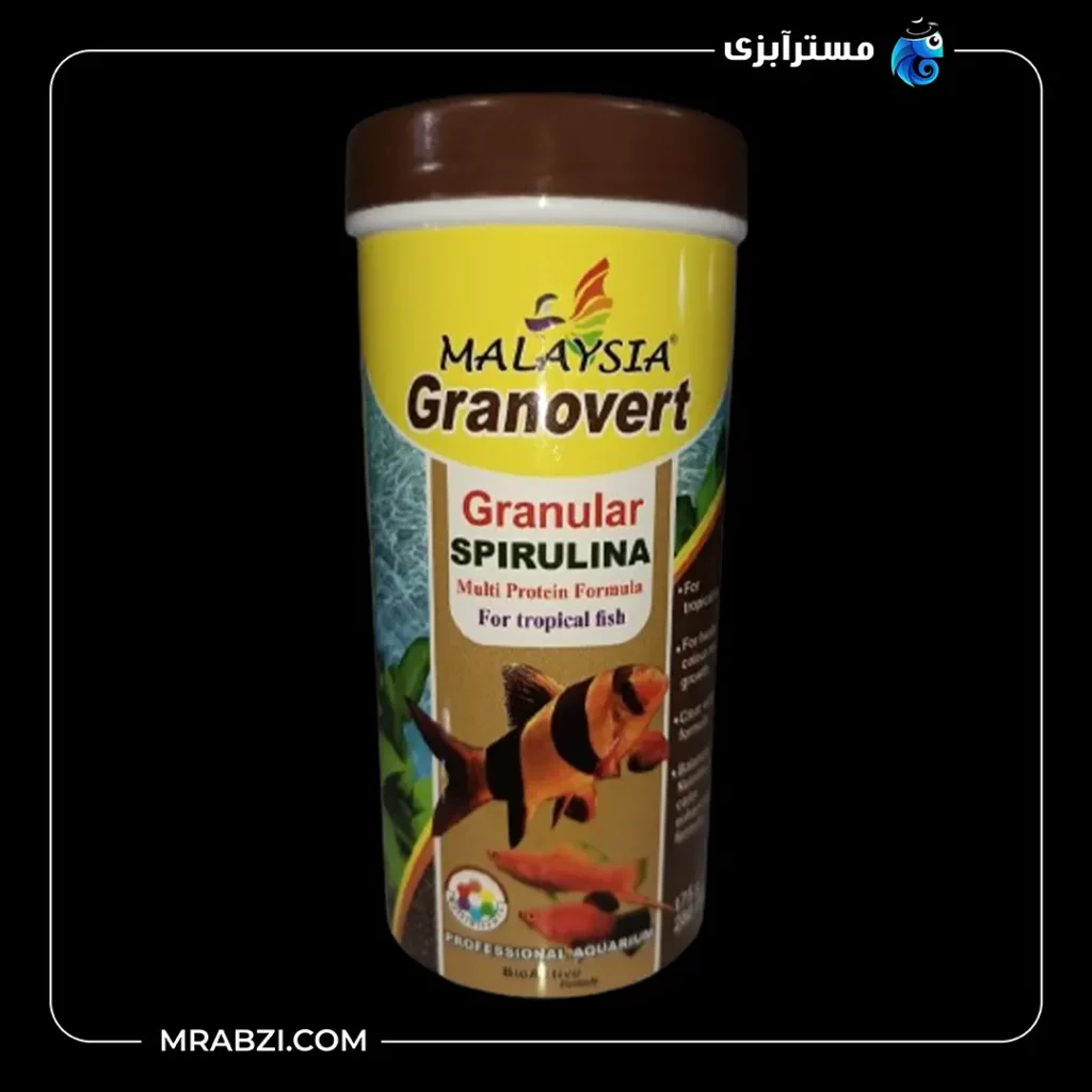 قیمت + خرید غذای ماهی مالزی مدل گرانوورت اسپرولینا وزن 175 گرم
