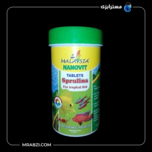 قیمت و خرید محصول غذا قرصی برند مالزی مدل NANOVIT اسپرولینا (110 میل)