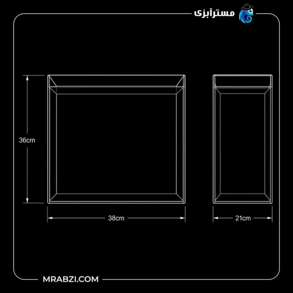 قیمت و خرید آکواریوم ریملس آکوا شیشه فلوت 5 میل (36*21*38)
