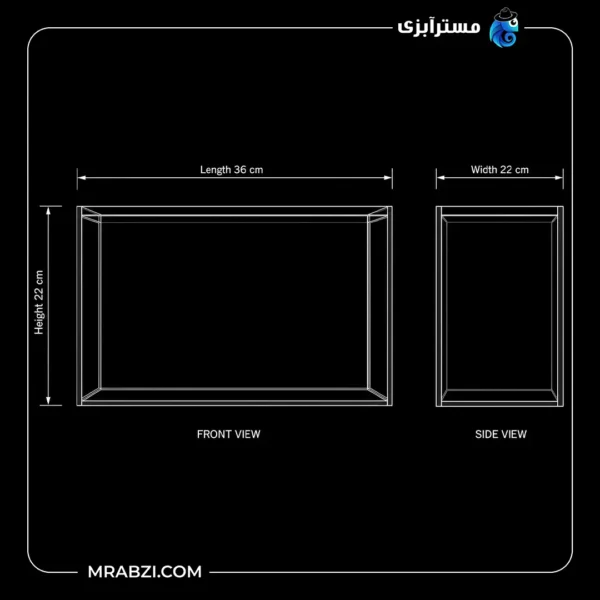 قیمت و خرید آکواریوم ریملس آکوا شیشه فلوت 5 میل (36*22*22)